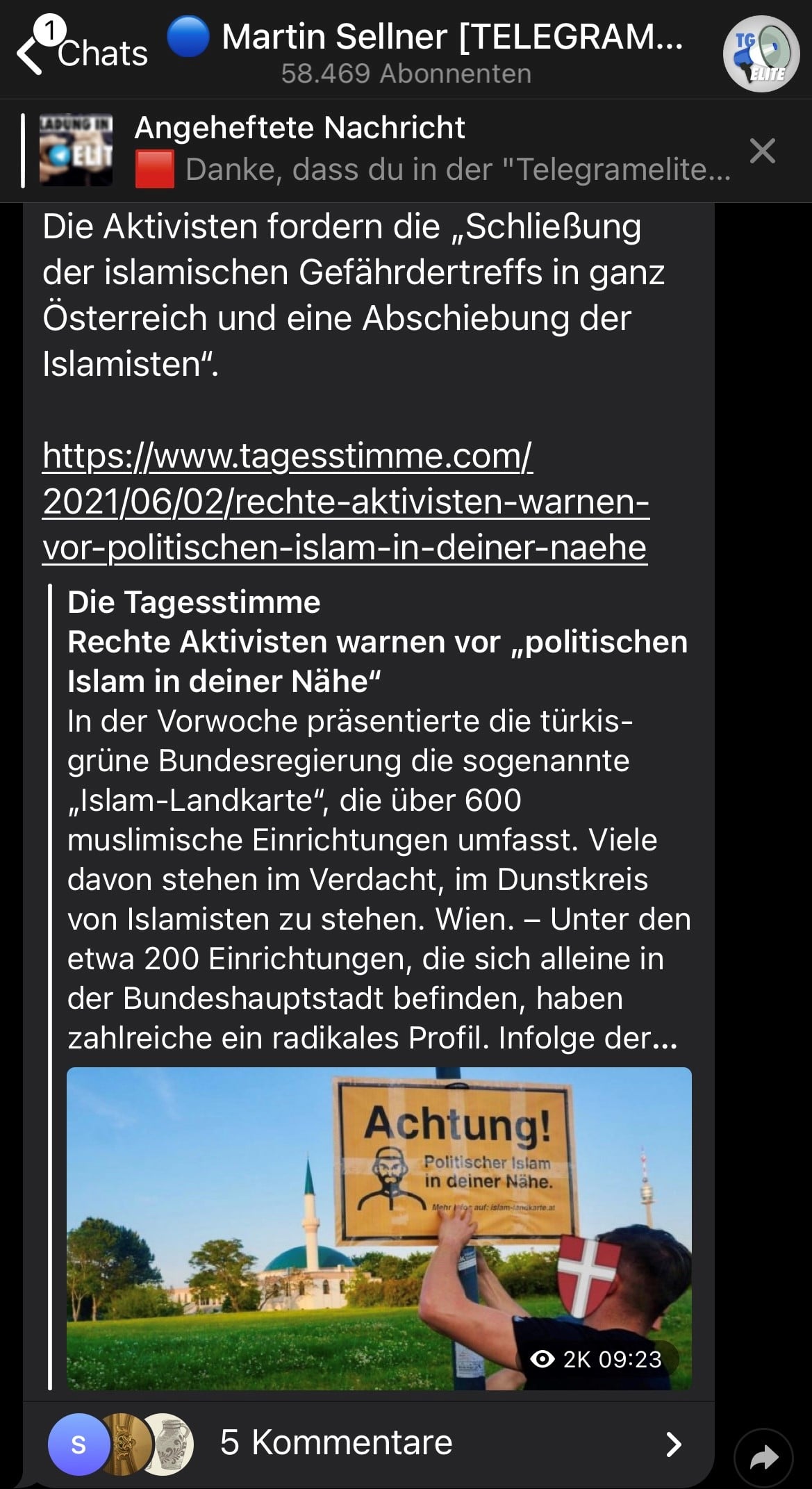 Islamlandkarte Sellner Martin Identitäre