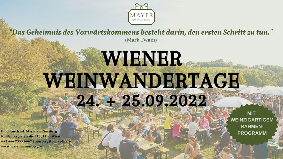 Events Wien: Wiener Weinwandertage 2022 beim Mayer am Nussberg