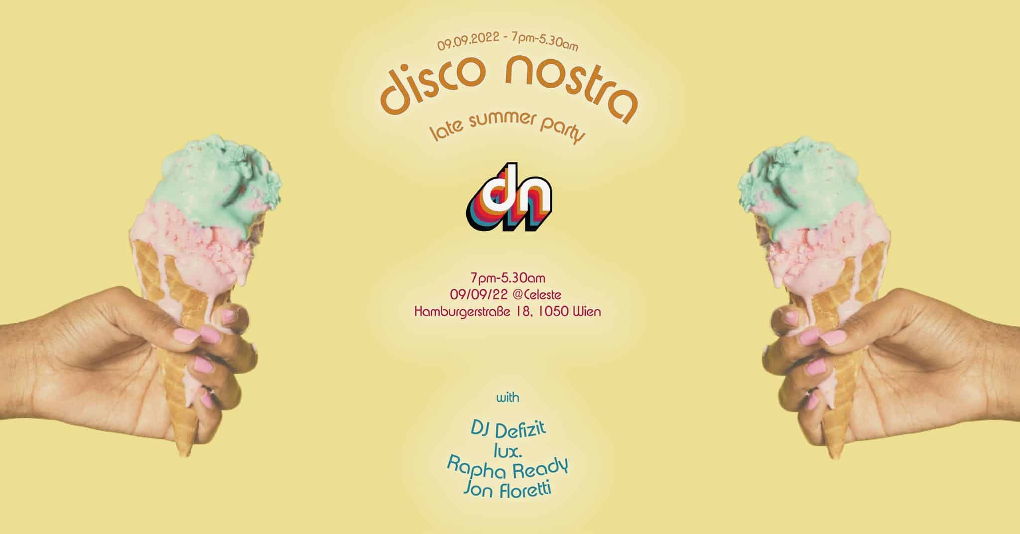Events Wien: disco nostra // late summer party