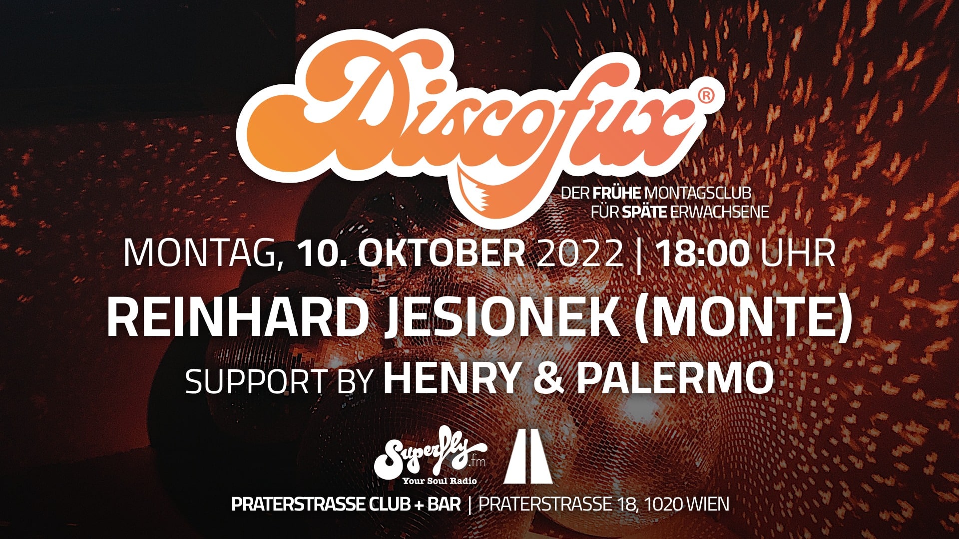 Events Wien: DISCOFUX – MIT DJ REINHARD JESIONEK | Praterstrasse / PRST