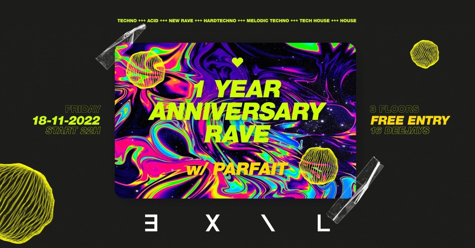 Events Wien: 1 YEAR EXIL – FREE PARTY w/ PARFAIT (Possession)