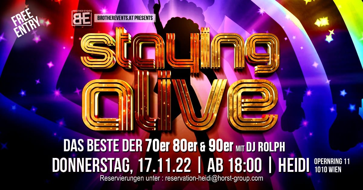 Events Wien: Staying Alive – Das Beste der 70er, 80er & 90er