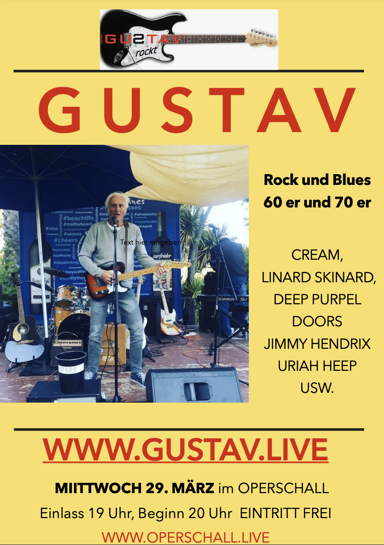 Events Wien: GUSTAV – Rock und Blues 60er und 70er