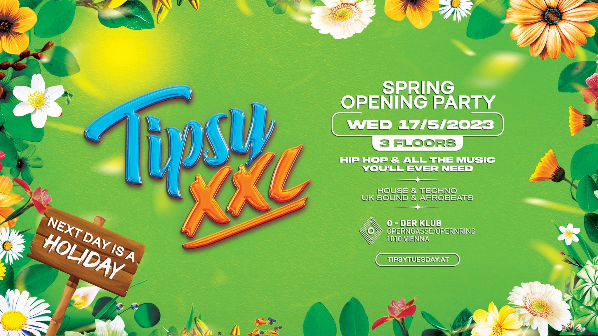 Events Wien: TIPSY XXL – SPRING OPENING PARTY –