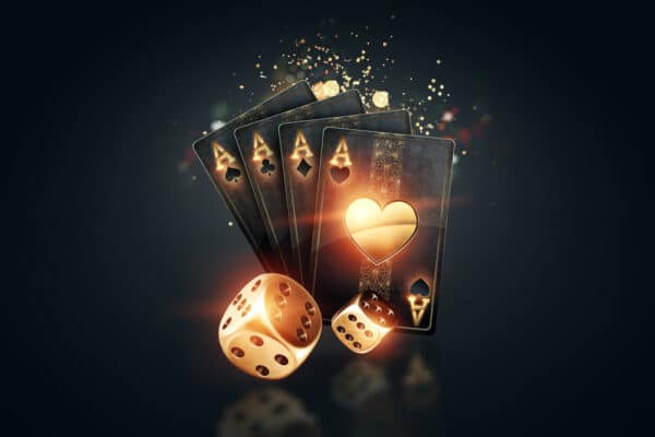 Creative,Poker,Template,,Background,Design,With,Golden,Playing,Cards,And