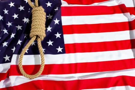 Hang,Knot,On,American,Flag.,Death,Penalty,Gallows,