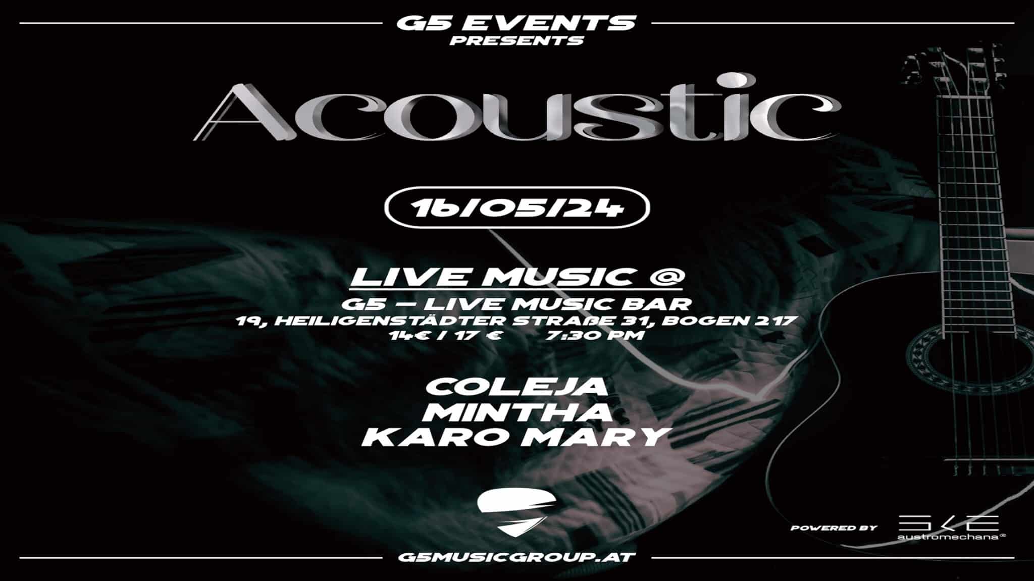 Events Wien: Acoustic Night @ G5 Live-Music-Bar