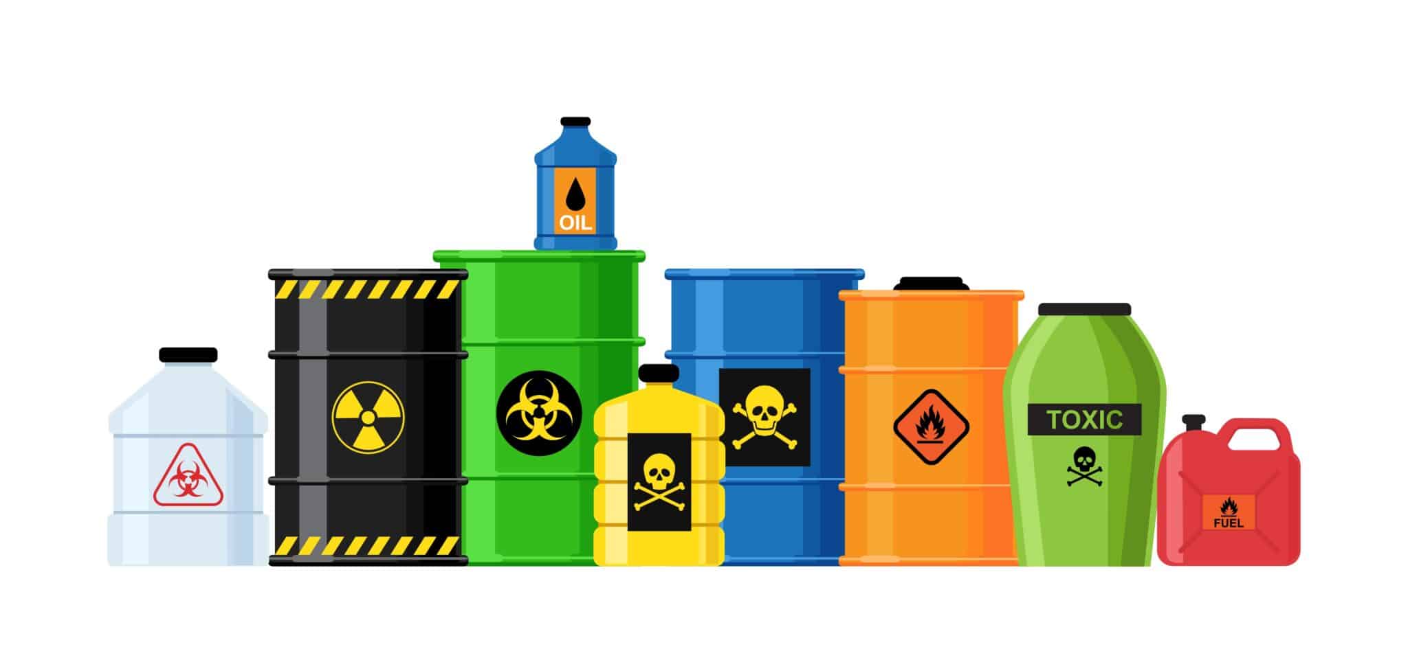 Dangerous,Substances,Concept ,Various,Containers,With,Dangerous,Chemical,Liquids,,Flammable