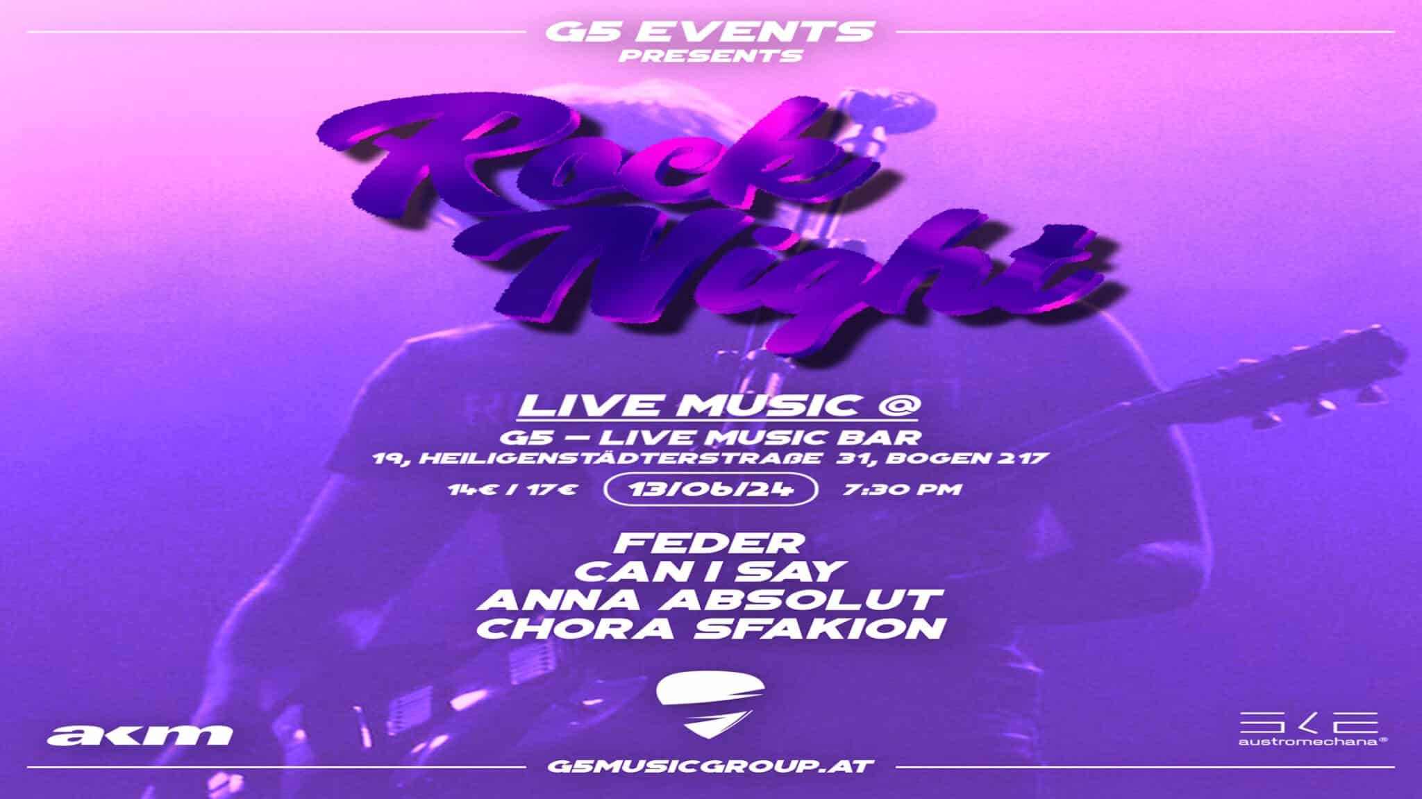 Events Wien: Artists 4 Acts: CHORA SFAKION / FEDER / CAN I SAY / ANNA ABSOLUT