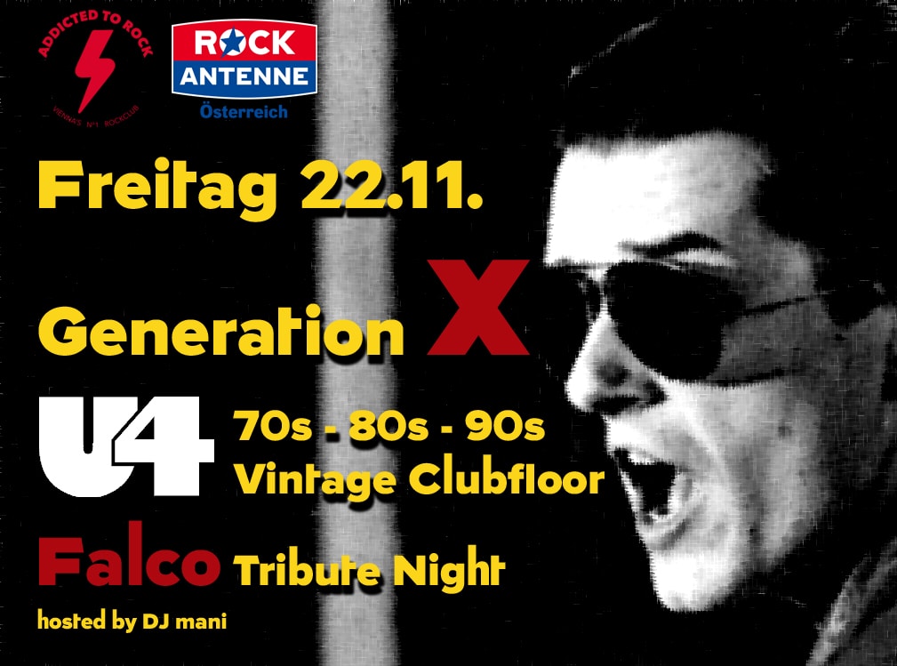 Events Wien: Generation X – U4 Vintage Clubfloor – Falco Tribute Night