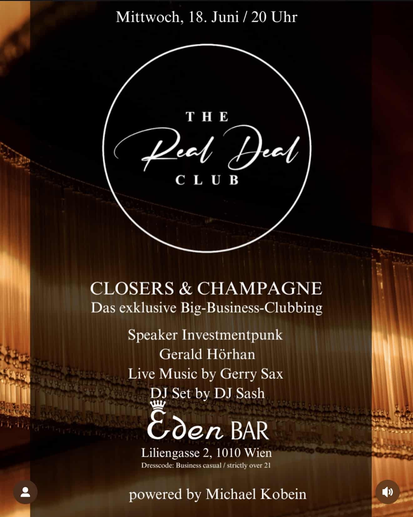 Events Wien: THE REAL DEAL CLUB Special vor dem Feiertag