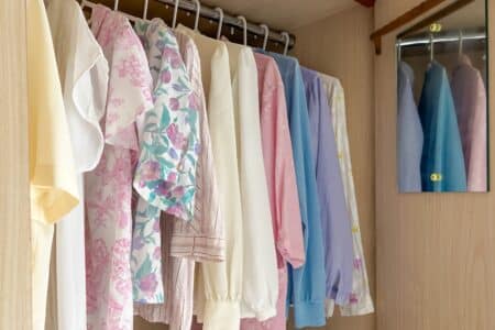 Spring,Pastel,Colored,Clothes,On,Hangers