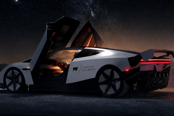 Futuristischer Hypercar unter der Milchstraße